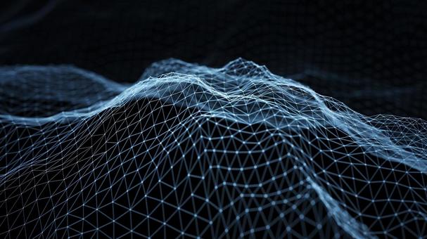 3DCG of abstract technology, JPG 3DCG of abstract technology, 线框, 块链, 粒子, JPG