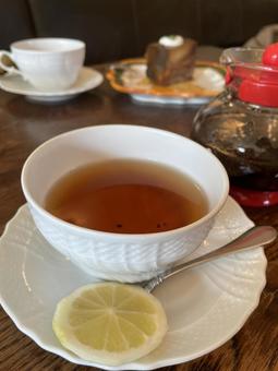 レモンティー カフェ,喫茶店,カップ＆ソーサーの写真素材