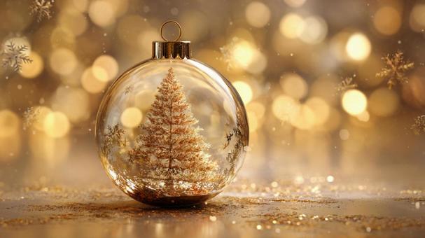 クリスマスオーナメント ゴールド系 クリスマスオーナメント ゴールド系の写真