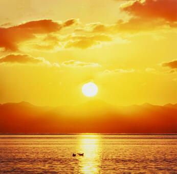 朝陽14 朝陽,御来光,日の出光の写真素材