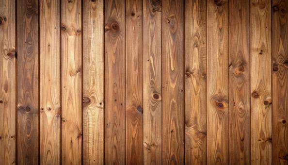 縦板張りの木目ウッドウォールの写真