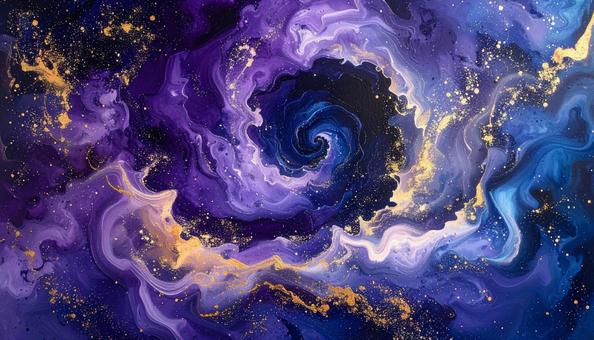 渦を描く紫と青の宇宙アート 渦を描く紫と青の宇宙アートの写真