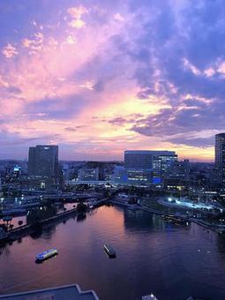 横浜の夕暮れ 横浜の夕暮れの写真