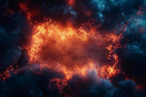 爆発するような火と煙のグラフィック 爆発するような火と煙のグラフィック 炎,火,煙の写真素材
