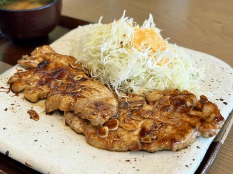 トンテキ ポークソテー,トンテキ,豚ロースの写真素材