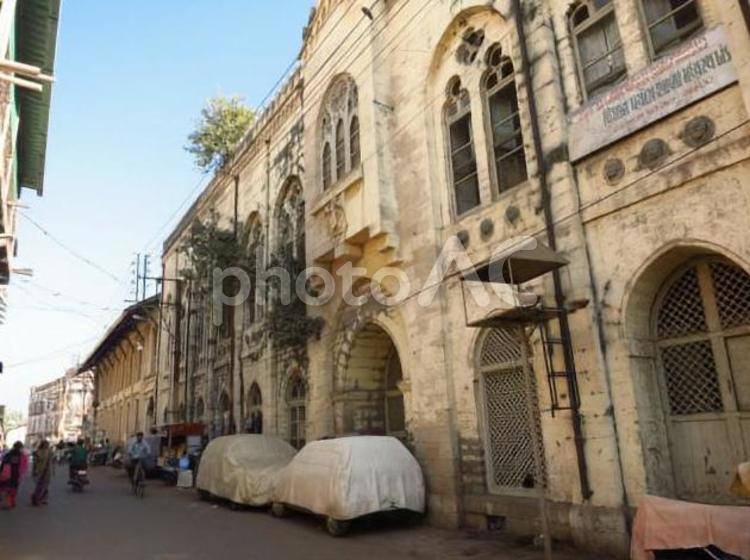 インド　バーオナガルの街並み　2 インド,バーオナガル,アジアの写真素材