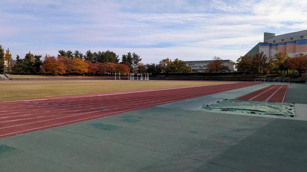 陸上競技場のトラック 陸上部,トラック,ランニングの写真素材