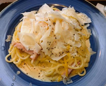 炭焼のパスタ カルボナーラ,パスタ,食べ物の写真素材