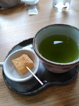 休息の、ひととき お茶,わらび餅,落ち着くの写真素材