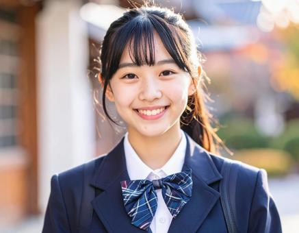制服の女学生 制服の女学生の写真