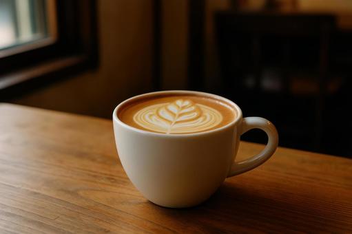 白いカップのカフェラテ 白いカップのカフェラテの写真