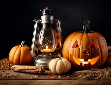 ハロウィンのカボチャのランタン ハロウィンのカボチャのランタンの写真