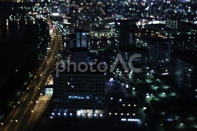 夜景の街並 ビル群,夜景,超高層ビルの写真素材