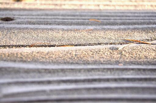 ベランダの霜　3 冬,霜,朝の写真素材