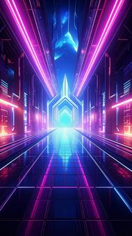 サイバーパンクでサイケデリックな背景 サイバーパンクでサイケデリックな背景の写真