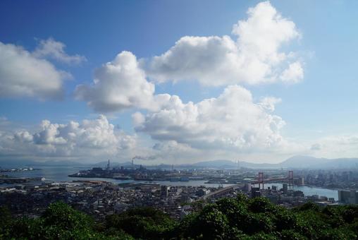 展望台からの街の眺め 街の風景,福岡県,北九州市の写真素材