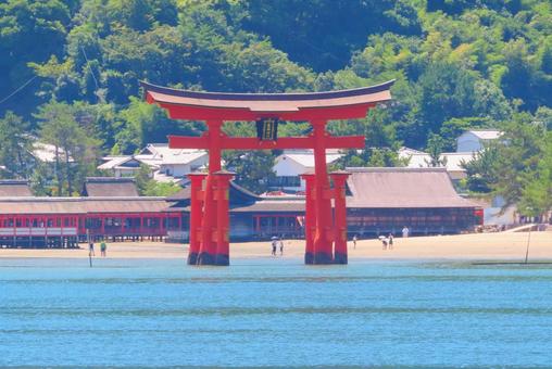 日本三景安芸の宮島の大鳥居と厳島神社 日本三景安芸の宮島の大鳥居と厳島神社 宮島,厳島神社,大鳥居の写真素材