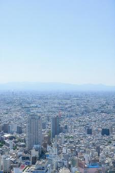 Ikebukuro city scenery, ikebukuro, drzewo niebo, tokyo sky tree, JPG