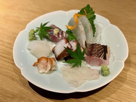 刺身の盛合せ 刺身の盛合せ 刺身,和食屋,盛合せの写真素材