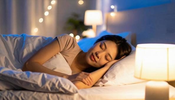 睡眠中の日本人女性02 睡眠中の日本人女性02の写真