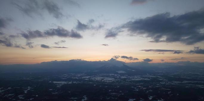 山頂からの夕焼け 山頂からの夕焼けの写真