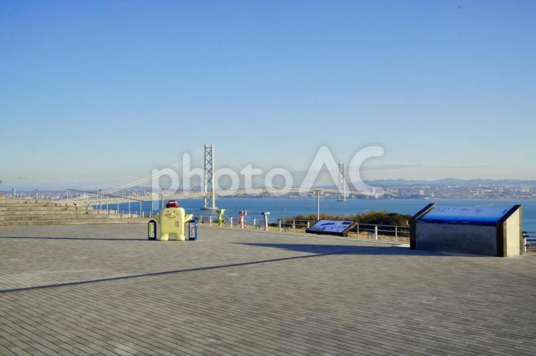 兵庫　明石海峡大橋　淡路SAから 明石海峡大橋,明石海峡,橋の写真素材