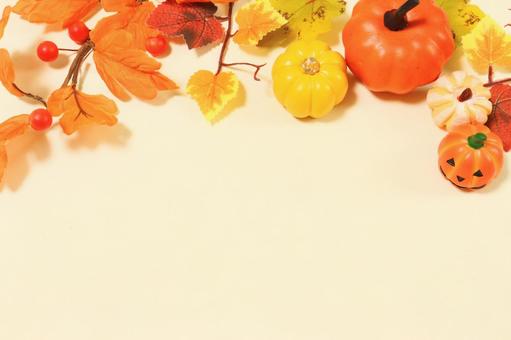 秋とハロウィンのイメージのフレーム 秋,ハロウィン,南瓜の写真素材