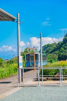 四国　愛媛県　星の浦海浜公園の朝 下灘駅,四国,四国地方の写真素材