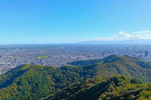 金華山からの眺め② 金華山,絶景,景色の写真素材
