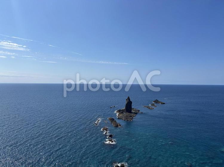 神威岬神威岩　積丹ブルー　夏 神威岬,神威岩,積丹半島の写真素材