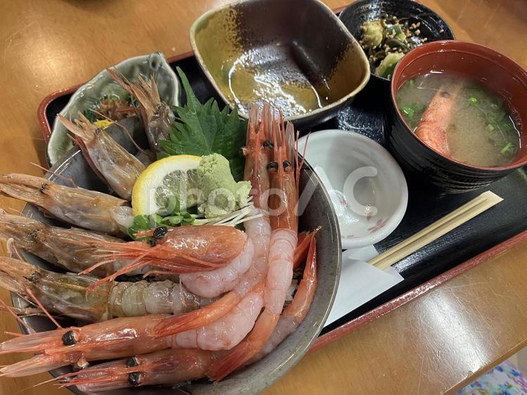 甘エビ・がさえび丼 甘エビ,がさえび,丼ぶりの写真素材