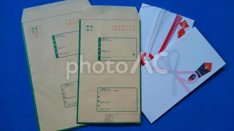 現金書留封筒とのし袋 現金書留封筒,現金書留,のし袋の写真素材