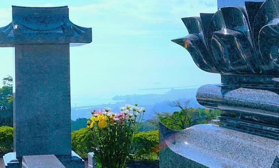 海を見下ろす高台の風景 海を見下ろす高台の風景の写真