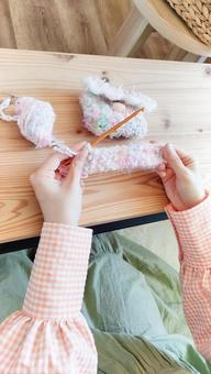 編み物手元イメージコンテンツ用 編み物手元イメージコンテンツ用 手芸,ハンドメイド,かぎ針編みの写真素材