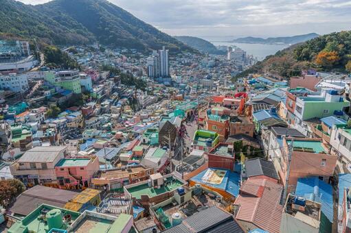 絶景の甘川文化村 甘川文化村,韓国,釜山の写真素材