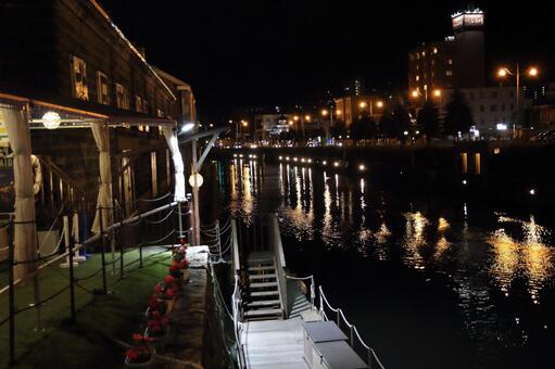 小樽運河1 小樽運河1 運河,小樽,夜景の写真素材