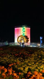 ゆりの里公園ライトアップ ゆりの里公園,福井県,ライトアップの写真素材