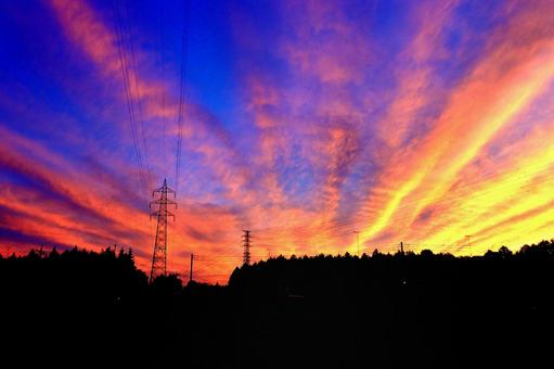 団地夕景 団地夕景の写真