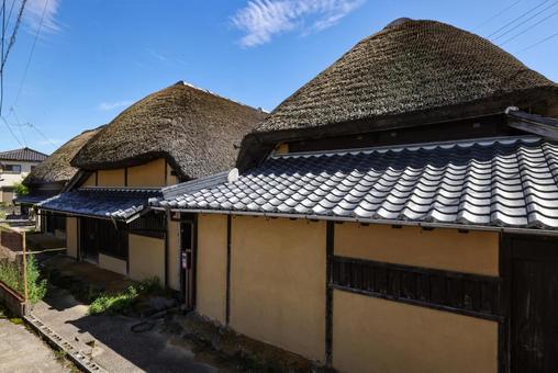 肥前浜宿 茅葺き町屋 肥前浜宿 茅葺き町屋 町並み,宿場町,肥前浜宿の写真素材
