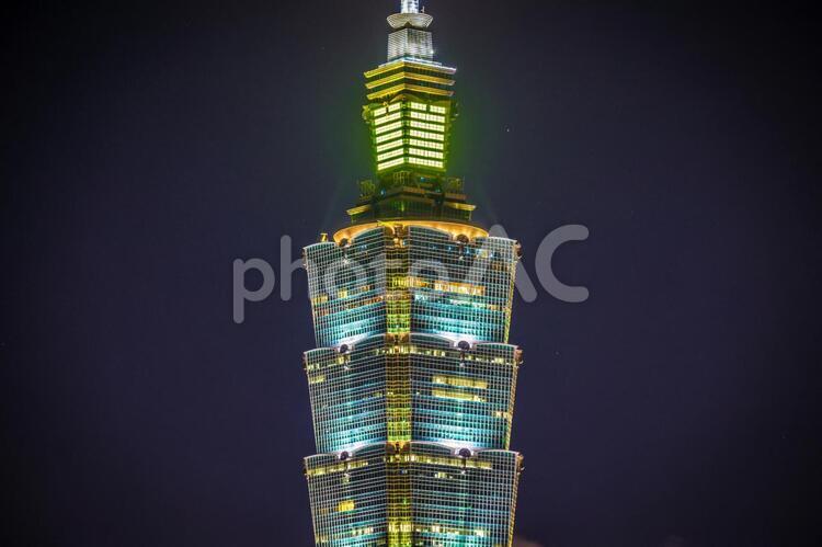 台北の象山から見える台北101の夜景 台湾,象山,台北の写真素材