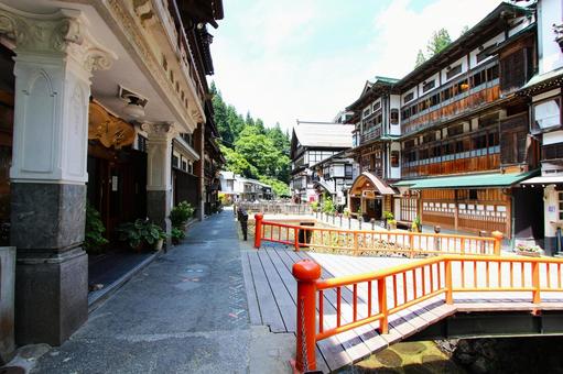 銀山温泉 銀山温泉,山形県観光,湯治場の写真素材