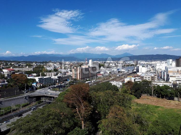 小田原城からの景色② 小田原城,雲,神奈川の写真素材