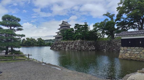 城と青空 城と青空 空,城,お掘りの写真素材