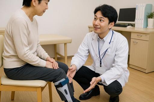 装具士と患者のカウンセリング 装具士と患者のカウンセリングの写真