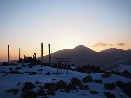 霧ヶ峰（車山）山頂からの八ヶ岳蓼科山の写真