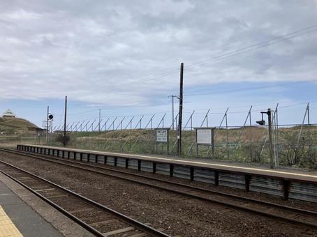 浜小清水駅 浜小清水駅 釧網本線,ローカル線,オホーツクの写真素材