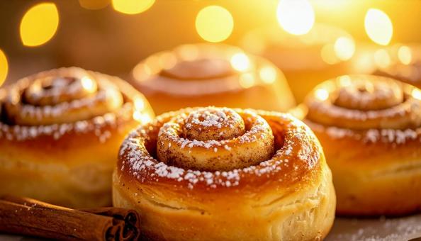 シナモンロールのクローズアップの写真