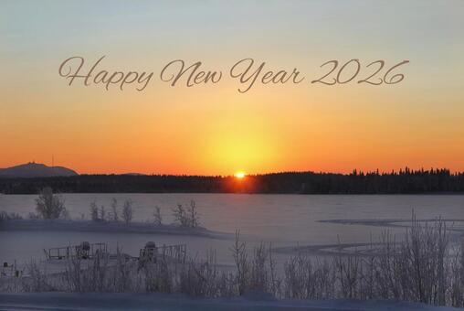 年賀状2026　初日の出 年賀状,正月,2026の写真素材