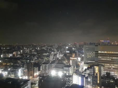 都会　高所より　夜間工事 夜景,夜,光りの写真素材