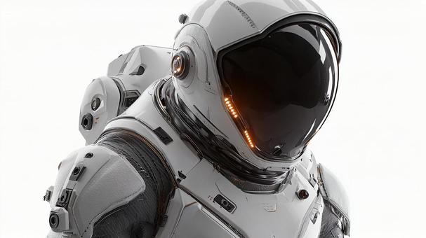 A crystallization of technology wrapped in a white spacesuit, spacesuit, astronaut, future, JPG